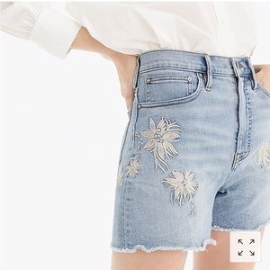 J. Crew Point Sur Denim Embroidery Shorts
